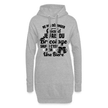 Ne pas déranger quand je fais du bricolage Humour - Sweat-shirt à capuche long Femme - gris chiné - Devant