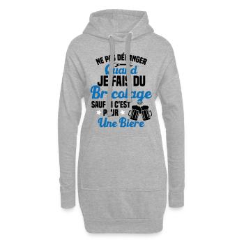 Ne pas déranger quand je fais du bricolage Humour - Sweat-shirt à capuche long Femme - gris chiné - Devant