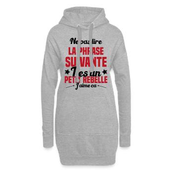 Ne pas lire la phrase suivante - Sweat-shirt à capuche long Femme - gris chiné - Devant
