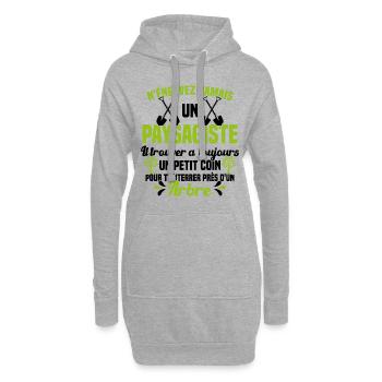 Paysagiste et jardinier cadeau humour - Sweat-shirt à capuche long Femme - gris chiné - Devant