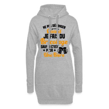 Ne pas déranger quand je fais du bricolage Humour - Sweat-shirt à capuche long Femme - gris chiné - Devant