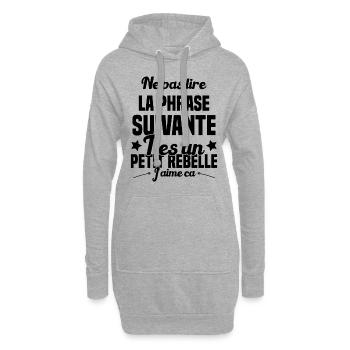 Ne pas lire la phrase suivante - Sweat-shirt à capuche long Femme - gris chiné - Devant
