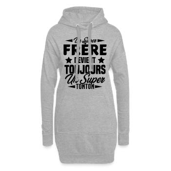 Un super frère devient toujours un Super Tonton - Sweat-shirt à capuche long Femme - gris chiné - Devant