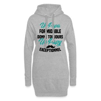 Papa Formidable Donne Toujours Papy Exceptionnel - Sweat-shirt à capuche long Femme - gris chiné - Devant