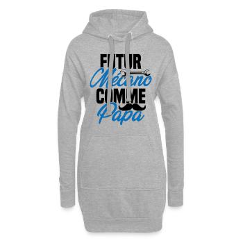 Futur mécano comme papa Cadeau futur mécano - Sweat-shirt à capuche long Femme - gris chiné - Devant