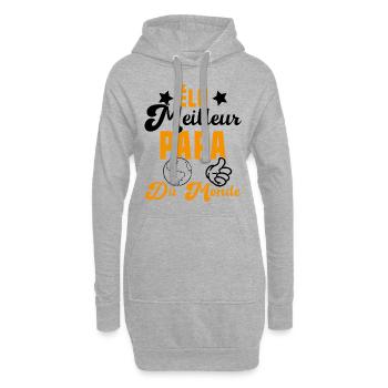 Élu Meilleur Papa Du Monde Fête Des Pères - Sweat-shirt à capuche long Femme - gris chiné - Devant