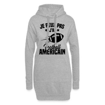 Football américain cadeau drôle footballeur - Sweat-shirt à capuche long Femme - gris chiné - Devant