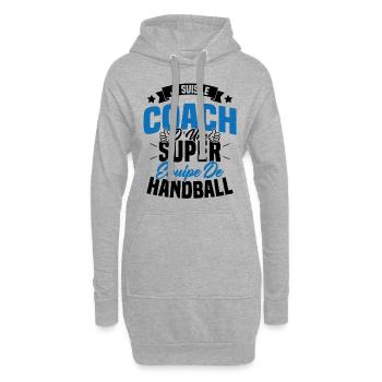 Je Suis Le Coach D'une Super Équipe De Handball - Sweat-shirt à capuche long Femme - gris chiné - Devant
