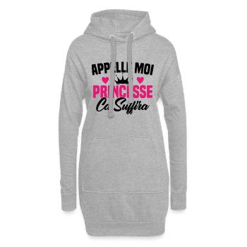 HUMOUR APPELLE MOI PRINCESSE - Sweat-shirt à capuche long Femme - gris chiné - Devant