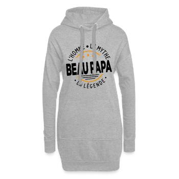 Beau-papa L'homme Le Mythe La Légende Cadeau - Sweat-shirt à capuche long Femme - gris chiné - Devant