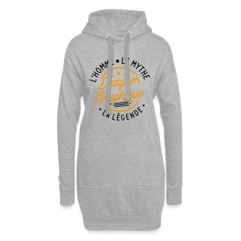 Designer Graphique L Homme Le Mythe La Légende - Sweat-shirt à capuche long Femme - gris chiné - Devant