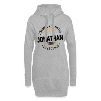 Jonathan L'Homme Le Mythe La Légende Cadeau Humour - Sweat-shirt à capuche long Femme - gris chiné - Devant