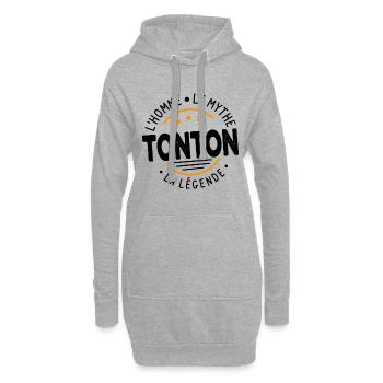Tonton l'homme le mythe la légende Cadeau Tonton - Sweat-shirt à capuche long Femme - gris chiné - Devant
