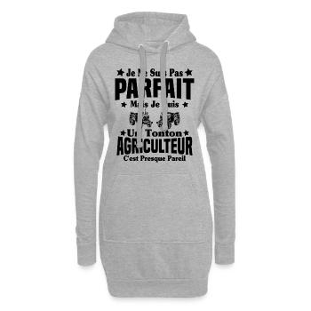 Pas parfait mais je suis un Tonton Agriculteur - Sweat-shirt à capuche long Femme - gris chiné - Devant