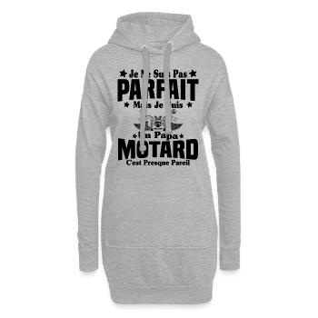 Pas parfait mais je suis un Papa Motard Cadeau - Sweat-shirt à capuche long Femme - gris chiné - Devant