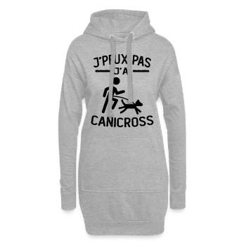 Je Peux Pas J'ai canicross canicross humour - Sweat-shirt à capuche long Femme - gris chiné - Devant