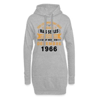 Cadeau Les légendes sont nées en Décembre 1966 - Sweat-shirt à capuche long Femme - gris chiné - Devant