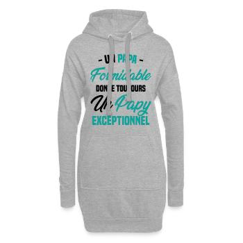 Papa Formidable Donne Toujours Papy Exceptionnel - Sweat-shirt à capuche long Femme - gris chiné - Devant