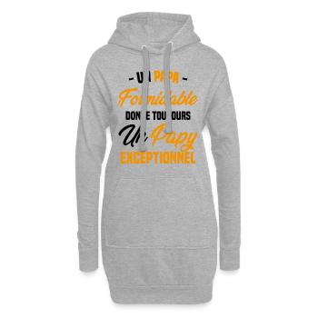 Papa Formidable Donne Toujours Papy Exceptionnel - Sweat-shirt à capuche long Femme - gris chiné - Devant
