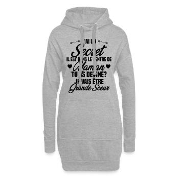 Tu as deviné je vais être grande soeur Humour - Sweat-shirt à capuche long Femme - gris chiné - Devant