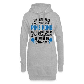Un mauvais jour de ping pong est toujours mieux - Sweat-shirt à capuche long Femme - gris chiné - Devant