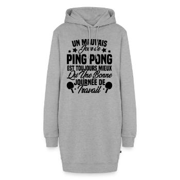 Un mauvais jour de ping pong est toujours mieux - Sweat-shirt à capuche long Femme - gris chiné - Devant