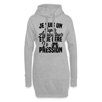 Super Agriculteur Biere Humour Alcool - Sweat-shirt à capuche long Femme - gris chiné - Devant