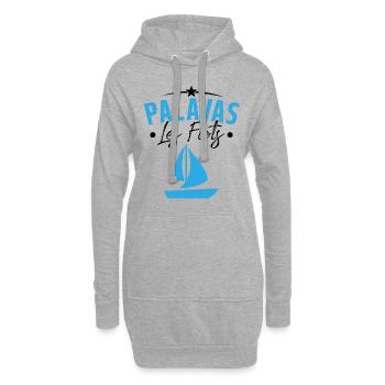 palavas les flots bateau herault cadeau - Sweat-shirt à capuche long Femme - gris chiné - Devant