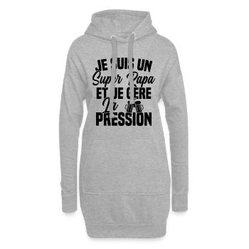 Super Papa Bière Humour Fête des pères - Sweat-shirt à capuche long Femme - gris chiné - Devant