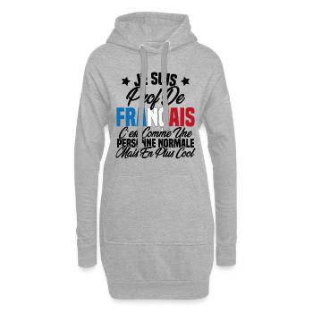 Je suis prof de français Cadeau Prof - Sweat-shirt à capuche long Femme - gris chiné - Devant