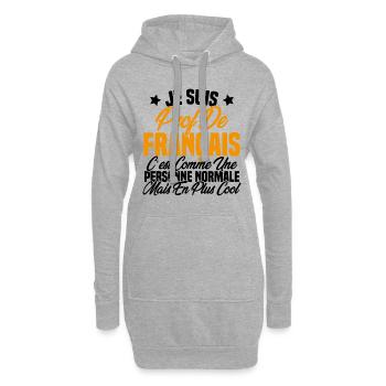 Je suis prof de français Cadeau Prof - Sweat-shirt à capuche long Femme - gris chiné - Devant