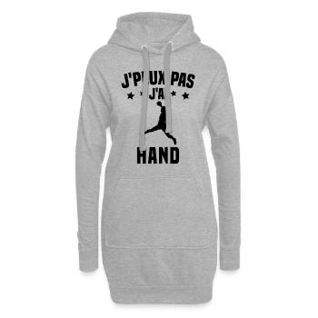 Je peux pas j'ai handball - Sweat-shirt à capuche long Femme - gris chiné - Devant