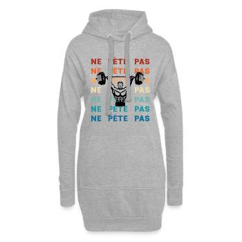 Ne Pète Pas Squat Gym Muscu Humour - Sweat-shirt à capuche long Femme - gris chiné - Devant