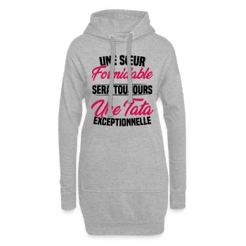 Une sœur formidable donne une tata exceptionnelle - Sweat-shirt à capuche long Femme - gris chiné - Devant