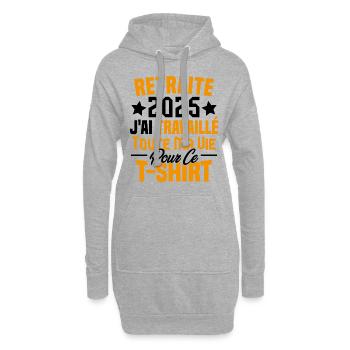 Retraité 2025 j'ai travaillé toute ma vie - Sweat-shirt à capuche long Femme - gris chiné - Devant