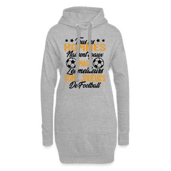 les hommes sont les meilleurs joueurs de football - Sweat-shirt à capuche long Femme - gris chiné - Devant