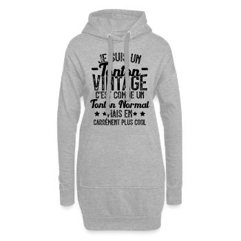Tonton Vintage C'est Comme Tonton Normal Plus Cool - Sweat-shirt à capuche long Femme - gris chiné - Devant