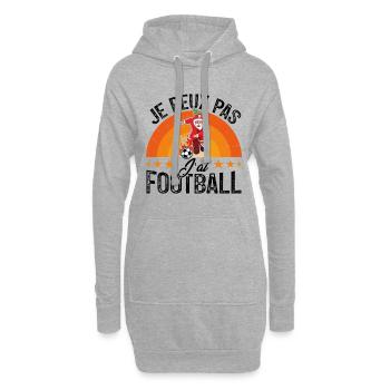 Je Peux Pas J'ai Foot cadeau de noël - Sweat-shirt à capuche long Femme - gris chiné - Devant