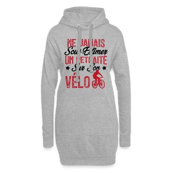 Ne jamais sous-estimer un retraité sur son vélo - Sweat-shirt à capuche long Femme - gris chiné - Devant