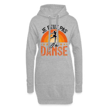 j'peux pas j'ai Danse - Retro Vintage - Sweat-shirt à capuche long Femme - gris chiné - Devant