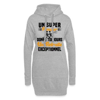 Un super pompier retraité exceptionnel humour - Sweat-shirt à capuche long Femme - gris chiné - Devant