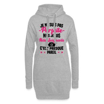 Pas parfaite mais je suis Aide Soignante Cadeau - Sweat-shirt à capuche long Femme - gris chiné - Devant