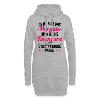 Pas parfaite mais je suis Financière Cadeau - Sweat-shirt à capuche long Femme - gris chiné - Devant