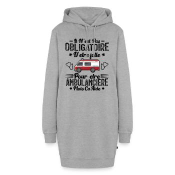 Folle Et Ambulancière Humour Cadeau - Sweat-shirt à capuche long Femme - gris chiné - Devant