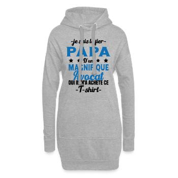 Papa d'un magnifique Avocat Humour Cadeau - Sweat-shirt à capuche long Femme - gris chiné - Devant