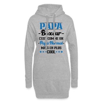Papa Boxeur Humour Coach Cadeau - Sweat-shirt à capuche long Femme - gris chiné - Devant