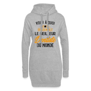 Voici à Quoi Ressemble le Meilleur Dentiste Cadeau - Sweat-shirt à capuche long Femme - gris chiné - Devant