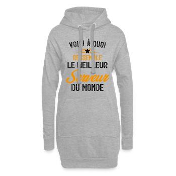 Voici à quoi ressemble le meilleur Serveur - Sweat-shirt à capuche long Femme - gris chiné - Devant