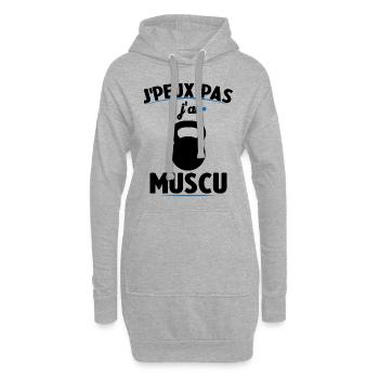 Je Peux Pas J'ai Muscu - Sweat-shirt à capuche long Femme - gris chiné - Devant