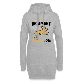 J'aime vraiment les Lapins OK - Sweat-shirt à capuche long Femme - gris chiné - Devant